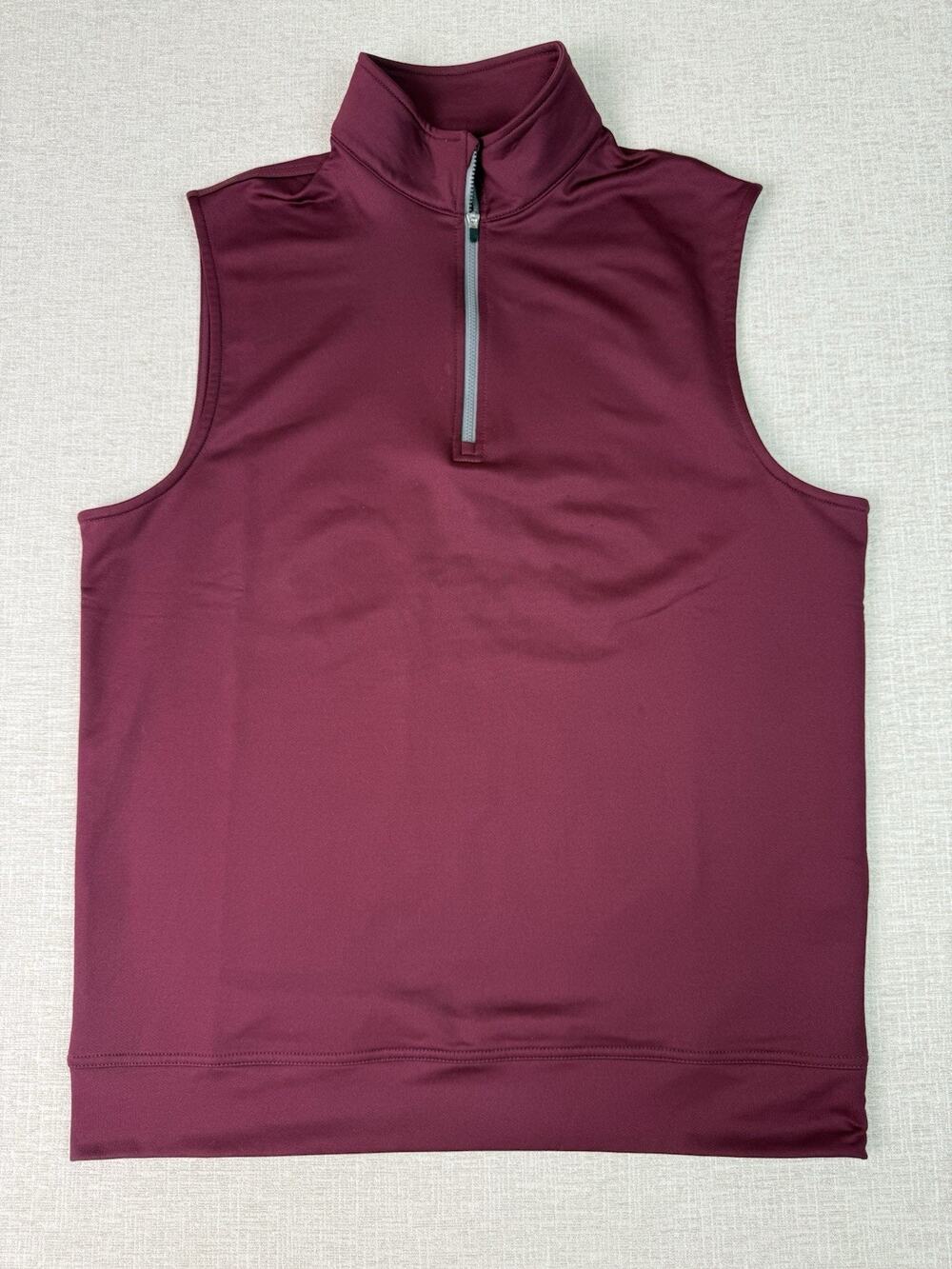 Dunning 1/4 Zip Golf Vest Mens Medium Burgundy Performance Stretch Sleeveless